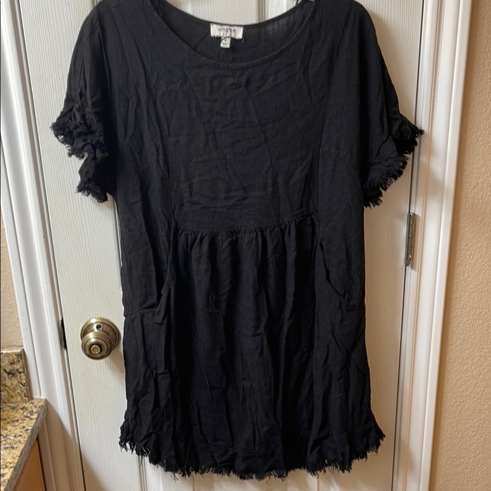 Black Fringed Women's dress